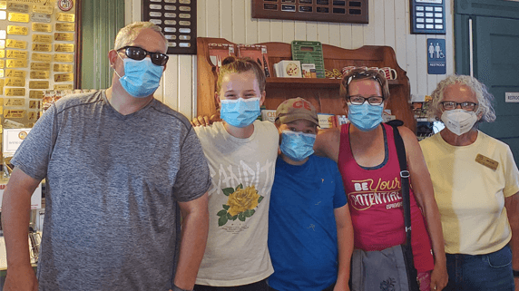 Four “masked” visitors were among the first we greeted when we opened the doors at NHCC on June 18th. Their mode of transportation was a beautiful recreational vehicle that took them to 12 states for a month. Great way to travel in “safer at home” during the Covid - 19 pandemic!